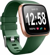 Geschikt voor Fitbit Versa silicone band - groen - Maat L