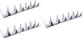 3x morceaux de bandes anti-escalade métalliques / épingles à oiseaux avec pointes pointues - 1 mètre - bandes anti-montée, articles de sécurité - protection de jardin