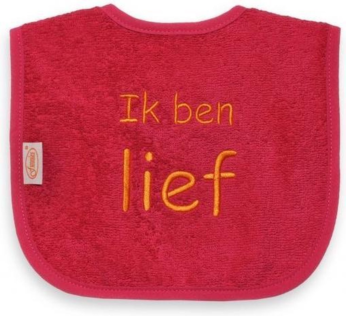 Goedkoopste Funnies Slabber Ik Ben Lief Junior 40 Cm Katoen Roze