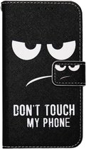 ADEL Kunstleren Book Case Portemonnee Pasjes Hoesje Geschikt voor Huawei P20 Lite (2018) - Don't Touch My Phone