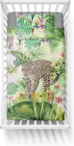 Y-NOT - Jungle Panter - Dekbedovertrek - Katoen - Junior - 120x150 cm - Groen