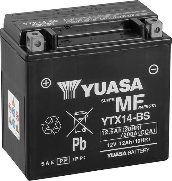 Yuasa YTX14-BS Motorbatterij (batterij) 5050694004513 | bol.com