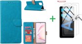 Samsung Galaxy A41 Boek hoesje + 2X Screenprotector Blauw