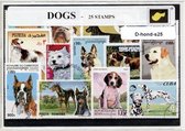 Honden – Luxe postzegel pakket (A6 formaat) : collectie van 25 verschillende postzegels van honden – kan als ansichtkaart in een A6 envelop, authentiek cadeau, kado tip, geschenk, kaart, huisdieren, huisdier, hond, viervoeter, hondenrassen