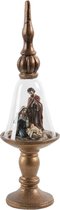 Clayre & Eef Glazen Stolp Ø 9*31 cm Transparant Kunststof / Glas Rond Kerststolp Stolp met Decoratie