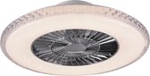 LED Plafondlamp met Ventilator - Plafondventilator - Trion Haron - 40W - Rond - Mat Chroom - Kunststof - BSE