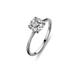 Silver Rose -SWR02-64 SWAROVSKI verlovings ring gezet met 7 mm Swarovski Zirkonia-925 Zilver gerodineerd