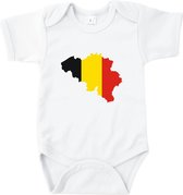 Rompertjes baby met tekst - Belgium - Romper wit - Maat 50/56