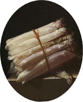 Stilleven met asperges, Adriaen Coorte - Foto op Behangcirkel - ⌀ 60 cm