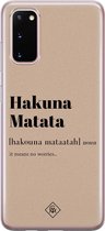 Samsung S20 hoesje siliconen - Hakuna matata | Samsung Galaxy S20 case | blauw | TPU backcover transparant