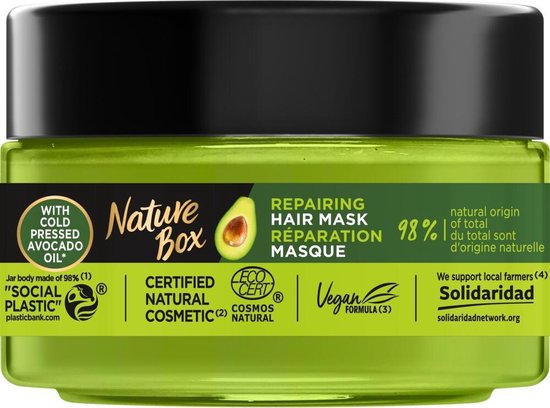 Nature box avocado 200 ml - VEGAN - free from silicones - restore -... | bol.com