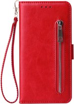 Shop4 - iPhone 12 Pro Hoesje - Wallet Case Cabello met Ritssluiting Rood