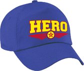 Hero pet blauw voor volwassenen - superheld baseball cap - hero jarig / kado pet - baseball cap voor helden