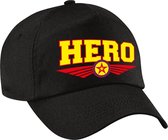 Hero pet zwart voor volwassenen - superheld baseball cap - hero jarig / kado pet