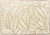 4x Placemats/onderleggers gouden bladeren 30 x 45 cm - Tafel dekken - Gouden tafeldecoratie