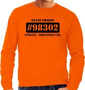 Boeven verkleed sweater isolation cel oranje heren - Boevenpak/ kostuum - Verkleedkleding L