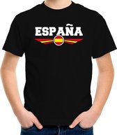 Spanje / Espana landen met Spaanse vlag t-shirt zwart kids - landen shirt / kleding - EK / WK / Olympische spelen outfit XL (158-164)