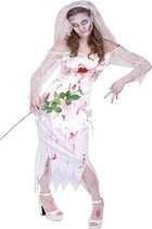 Partychimp Kostuum Zombie Bruid Dames Polyester 2-delig Maat L