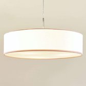 Lindby - Hanglamp - 3 lichts - stof, metaal - H: 12 cm - E27 - wit, mat nikkel - Inclusief lichtbronnen