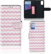 GSM Hoesje Geschikt voor Samsung Galaxy A41 Hoesje ontwerpen Waves Roze