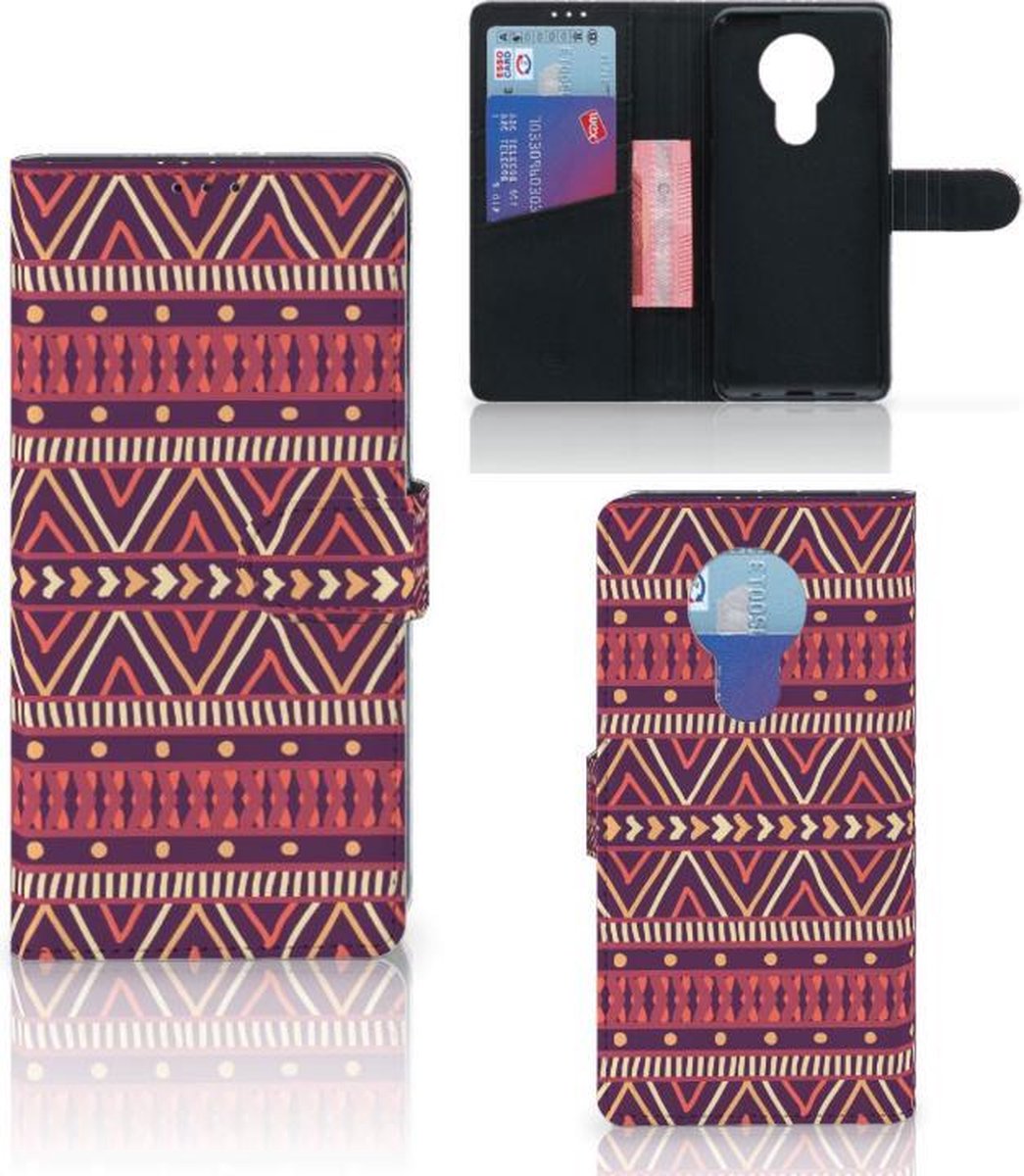 Nokia 5.3 Telefoon Hoesje Aztec Paars