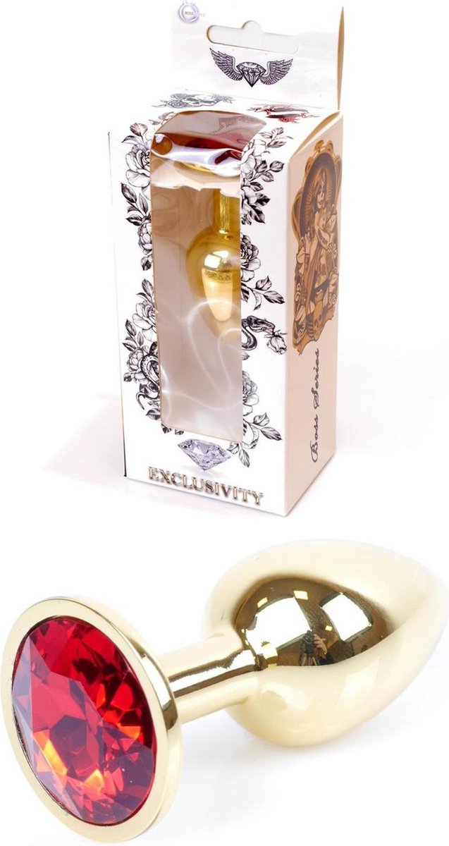 Goedkoopste Boss Series - Gold Plug - Anale Plug - Buttplug - Gouden Plug - Diamant - S/M - Rood