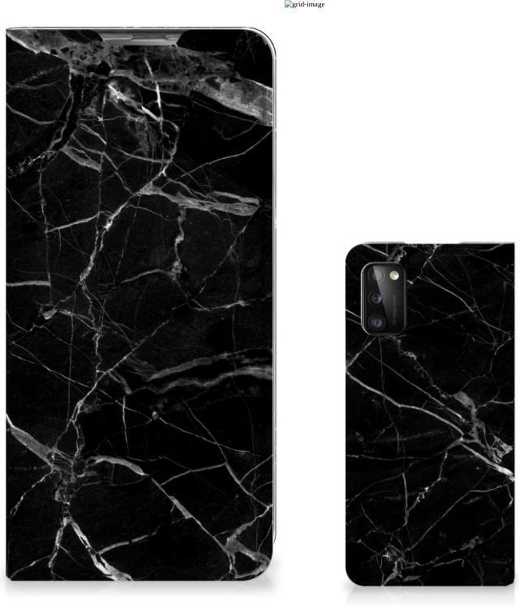 Samsung Galaxy A41 Standcase Marmer Zwart - Origineel Cadeau Vader