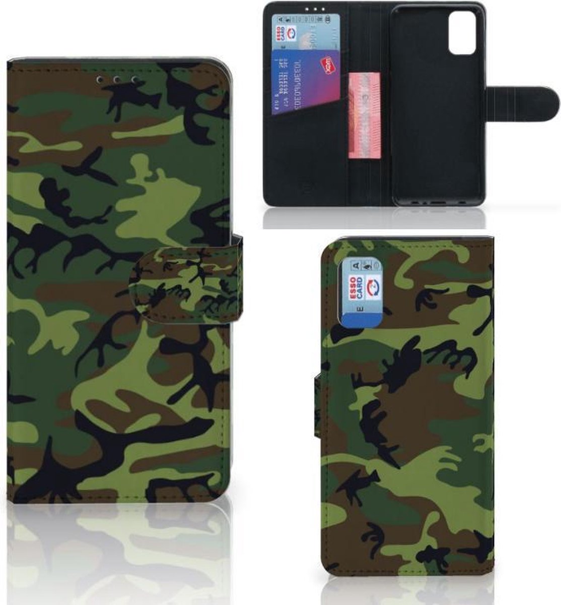 Book Case voor Samsung Galaxy A41 Telefoon Hoesje Army Dark