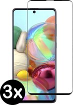 Samsung Galaxy A71 Screenprotector Gehard Glas Full Cover 3D - 3 PACK
