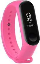 Siliconen Smartwatch bandje - Geschikt voor  Xiaomi Mi band 3 / 4 siliconen bandje - knalroze - Horlogeband / Polsband / Armband