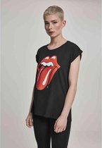 Urban Classics The Rolling Stones Dames Tshirt -XS- Rolling Stones Tongue Zwart