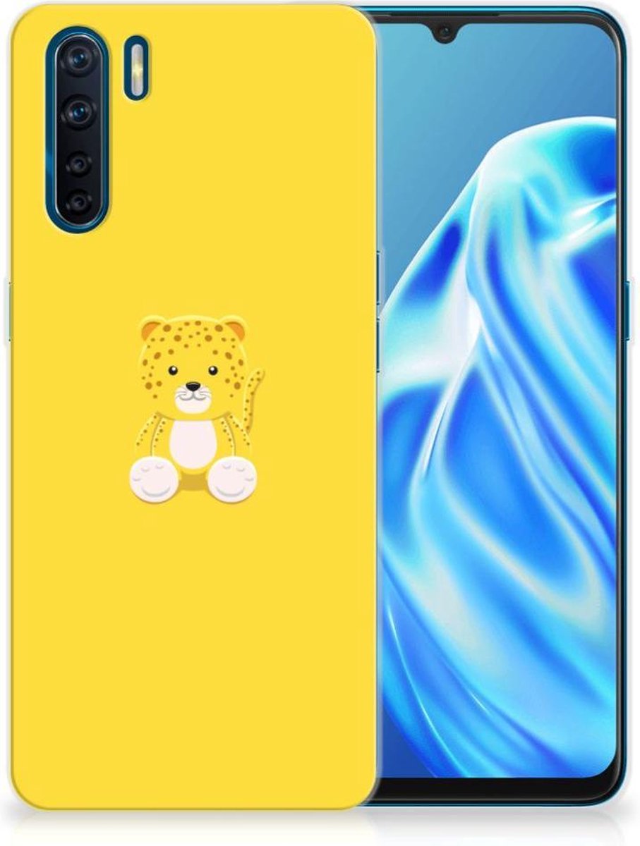 OPPO A91 Telefoonhoesje met Naam Baby Leopard