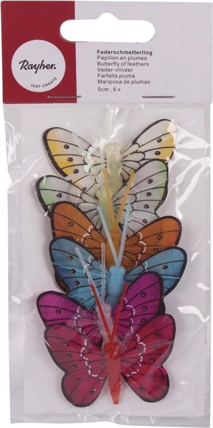 visie rots bundel 6x stuks gekleurde decoratie vlinders 5 cm op prikkers/instekers -  zomer/lente feest... | bol.com