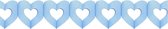 Hartjes slingers geboorte jongen blauw 3 meter - Feestslingers versiering geboren jongen/babyshower