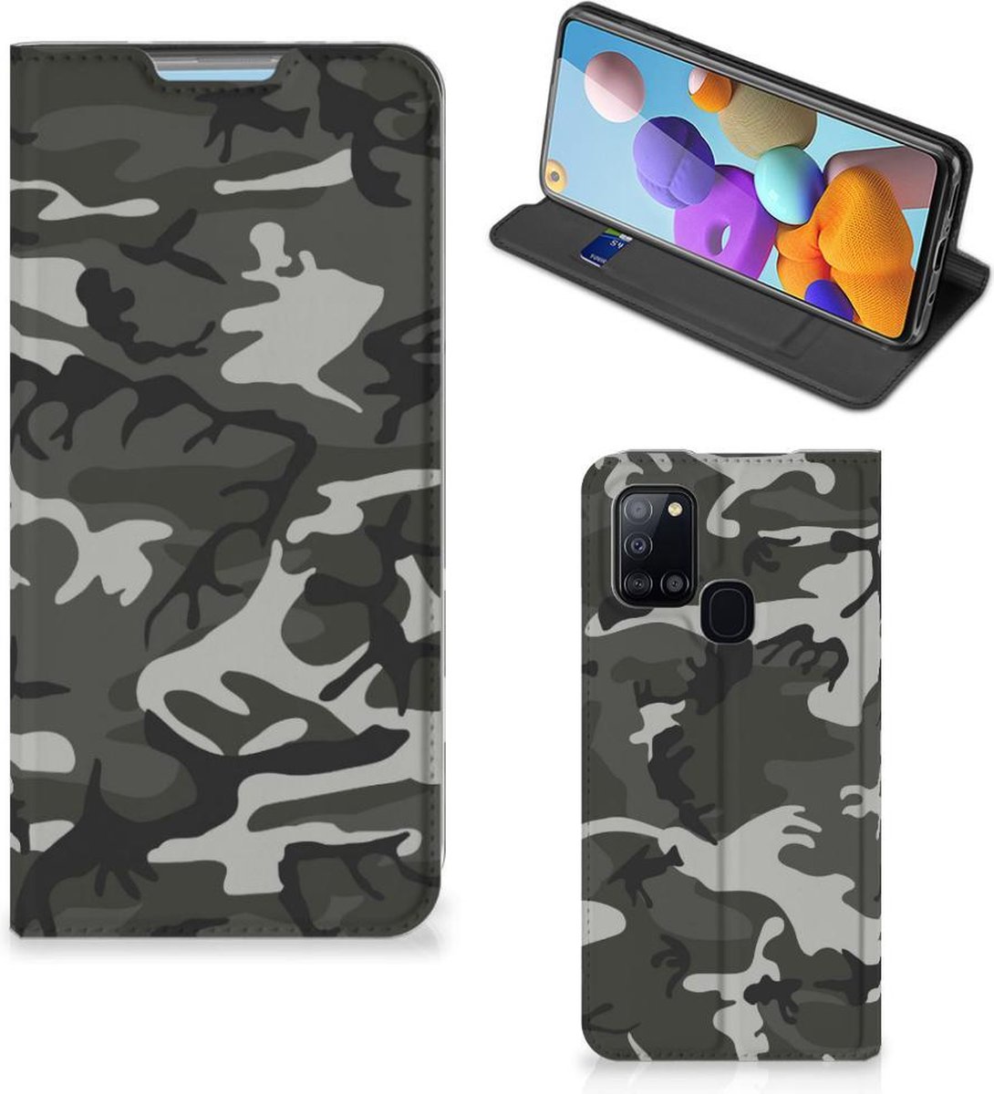 Samsung Galaxy A21s Hoesje met Magneet Army Light