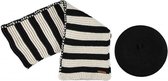 Nobell' Meisjes accessoires Nobell' Romy striped scarf+ baret jet black one size