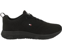 Tommy Hilfiger Sneaker Laag Heren Corporate Knit Rib Runner Trend Mesh -  Zwart | 45 | bol.com