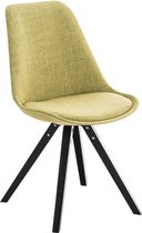 Clp Pegleg Bezoekersstoel - Stof - Vierkant - Groen - Houten onderstel - Kleur zwart - Vierkant frame