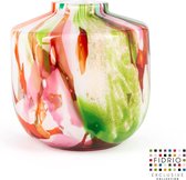 Design vaas nova - Fidrio MIXED COLOURS - glas, mondgeblazen bloemenvaas - hoogte 23 cm