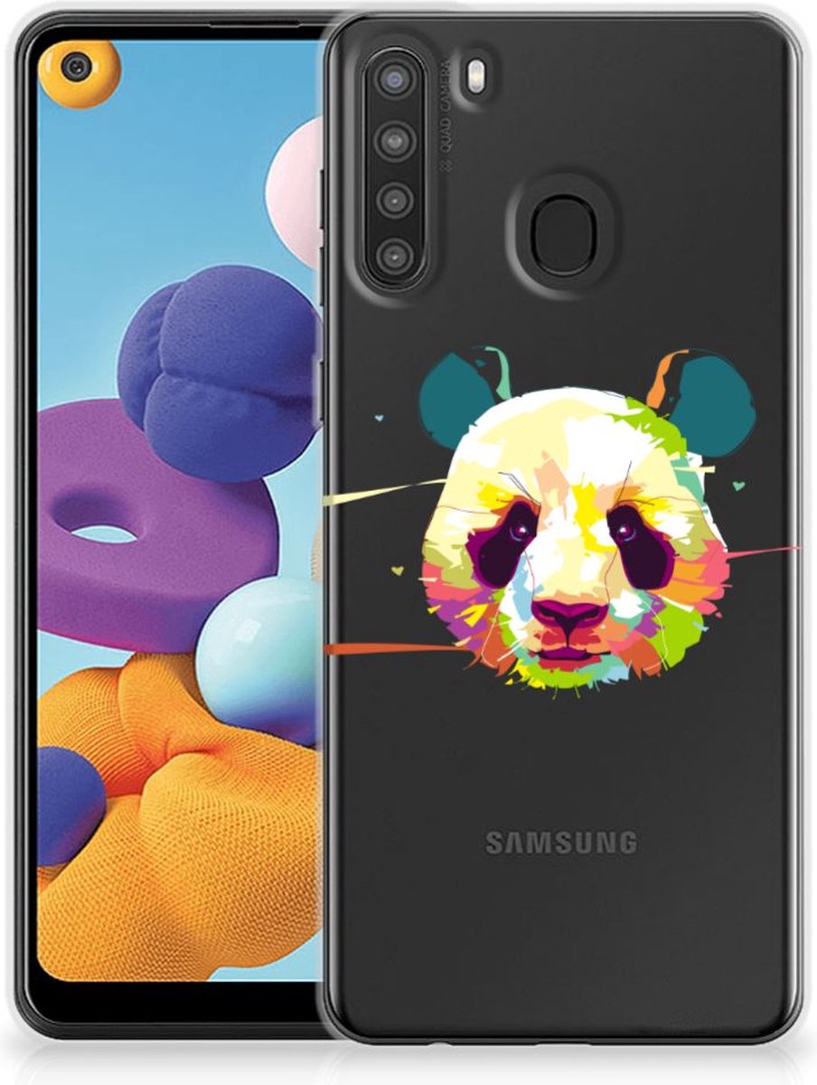 Samsung Galaxy A21 Telefoonhoesje met Naam Panda Color