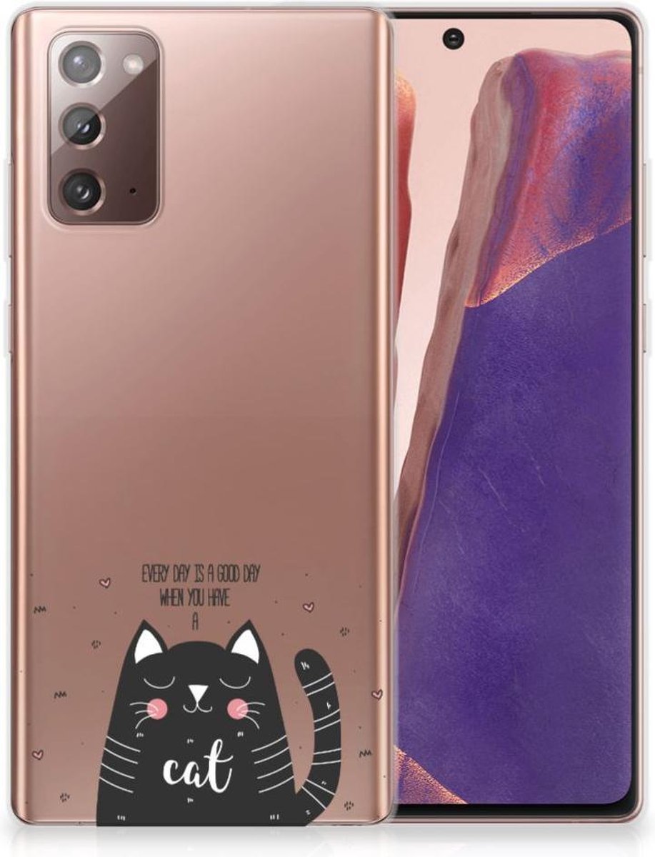 Samsung Note 20 Telefoonhoesje met Naam Cat Good Day