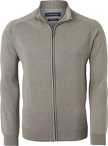 CASA MODA heren vest katoen - met rits - kaki - Maat: 5XL