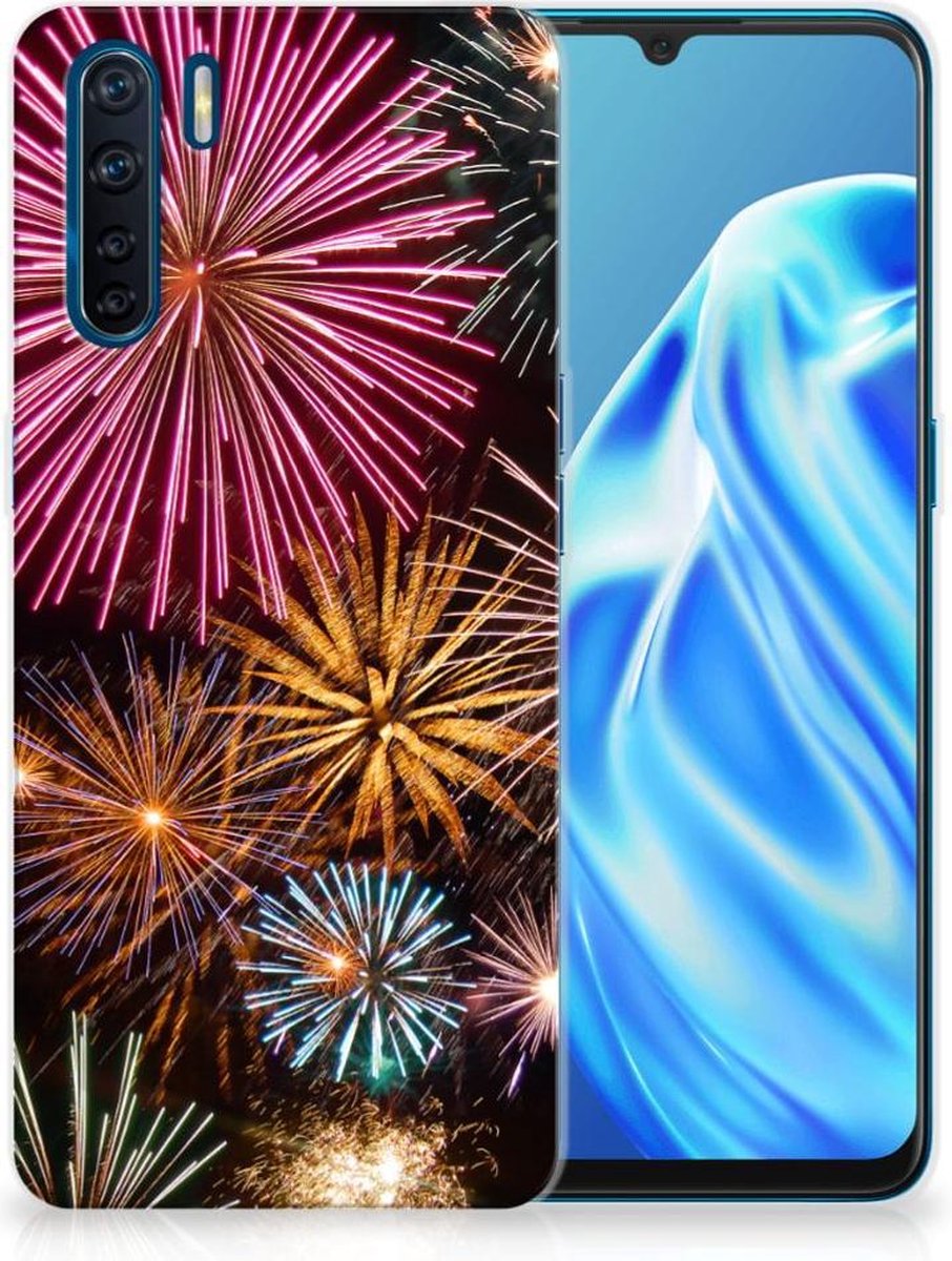 TPU Hoesje voor OPPO A91 Silicone Back Cover Vuurwerk