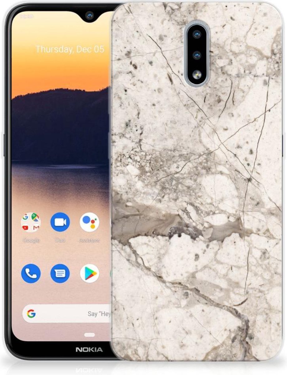 Nokia 2.3 TPU Siliconen Hoesje Marmer Beige