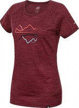 Hannah T-shirt Vicky Dames Merinowol/viscose Rood Mt L