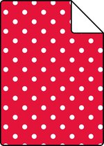 ESTAhome A4 proefstaal van behang kleine stippen rood en wit - 137004 - 21 x 26 cm