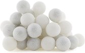 Cotton Ball Lights Sparkling lichtslinger wit en zilver- Silver/White 50