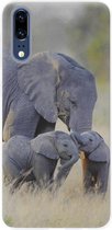 ADEL Siliconen Back Cover Softcase Hoesje Geschikt voor Huawei P20 - Olifant Familie