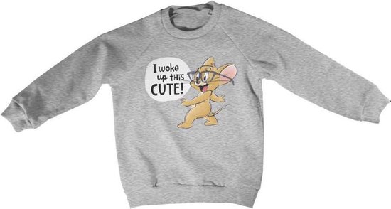 Tom And Jerry Sweater/trui kids -Kids tm 12 jaar- Jerry - I Woke Up This Cute Grijs