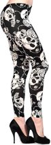 Banned Legging -M- These stylish Halloween Zwart/Wit